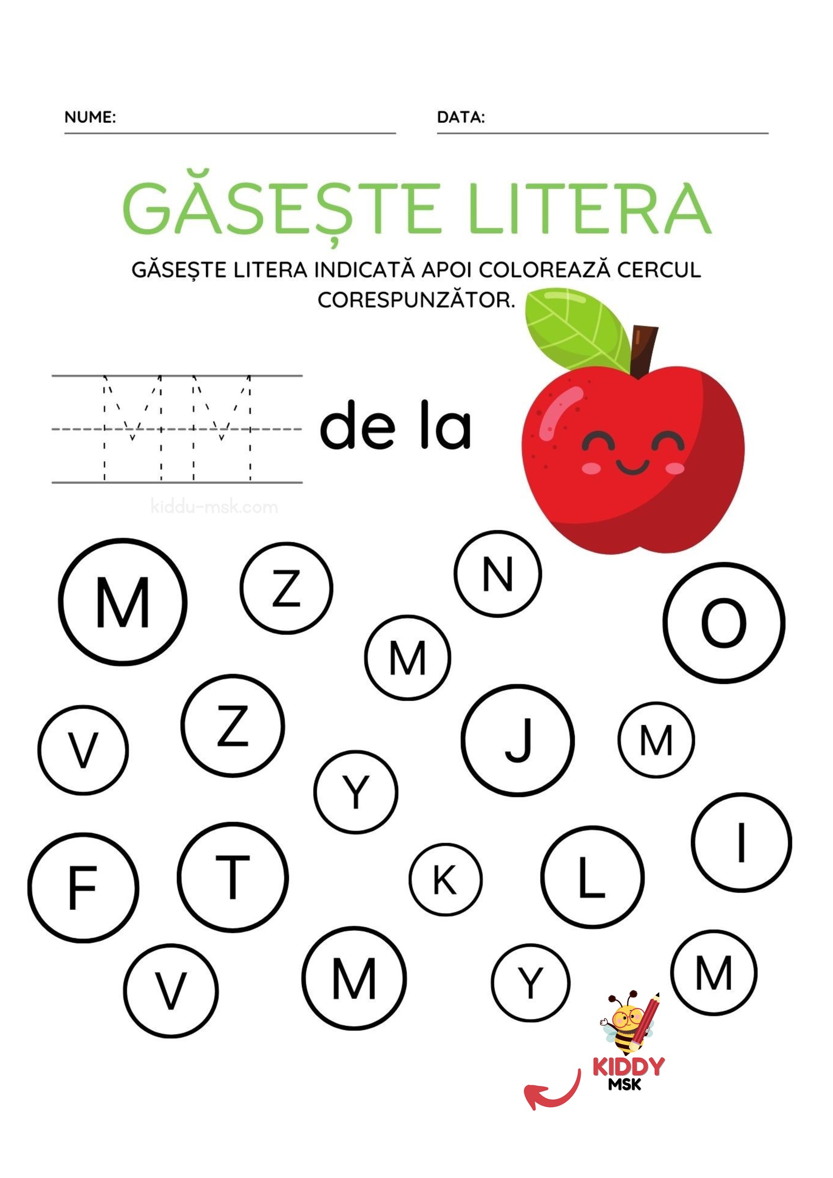 Găsește litera — M–Z — prima pagină